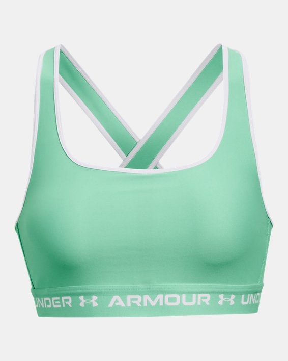 Women's Armour® Mid Crossback Sports Bra, Green, pdpMainDesktop image number 10